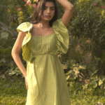 Olive Essence Ruffle Maxi Dress