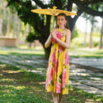 Golden Glow Cotton Satin Maxi Dress